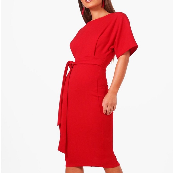 Boohoo Dresses & Skirts - Boohoo tie waist formal midi dress